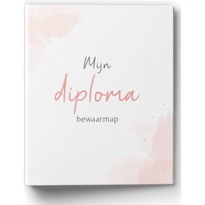 Fyllbooks - Mijn Diploma Bewaarmap - Diplomamap - Rapportmap - Basisschool - A4 Formaat - Watercolour Roze
