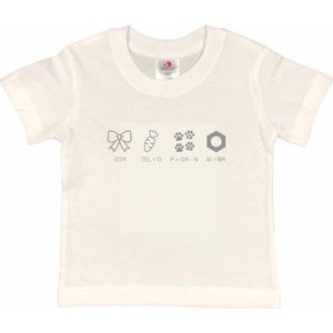 Shirt Aankondiging zwangerschap Rebus Ik word grote broer | korte mouw | Wit/grijs | maat 122/128 zwangerschap aankondiging bekendmaking Baby big bro brother