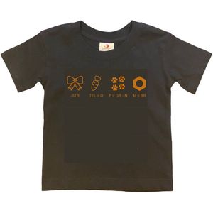Shirt Aankondiging zwangerschap Rebus Ik word grote broer | korte mouw | Zwart/tan | maat 110/116 zwangerschap aankondiging bekendmaking Baby big bro brother