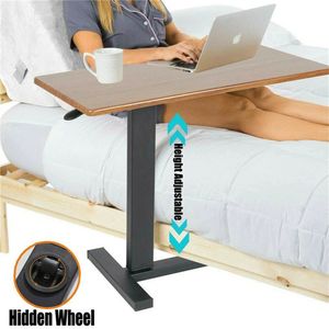 Laptoptafel - Laptray - Bureau Op Wieltjes - In Hoogte Verstelbaar - 20 KG Laadvermogen - Houten Model - 80x40x89.50