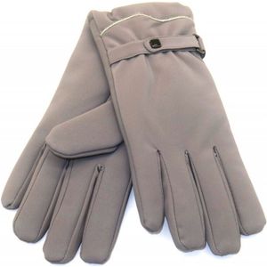 Handschoenen Winter Dames - Zachte Wollen Voering - Mode Accessoire -Dames Handschoen met sier knoopje grijs