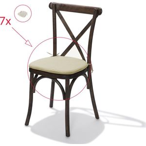 Kussen voor Crossback (bar)stoel, ecru, gewatteerd - SET VAN 7