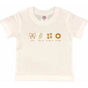 Shirt Aankondiging zwangerschap Rebus Ik word grote broer | korte mouw | Wit/tan | maat 122/128 zwangerschap aankondiging bekendmaking Baby big bro brother Grote Broer