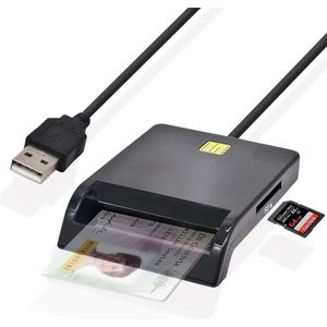 Smartcard Lezer Voor Bankkaart Ic/Id Emv Sd Tf Mmc Kaartlezers USB-CCID Iso 7816 Voor Windows 7 8 10 Linux Os