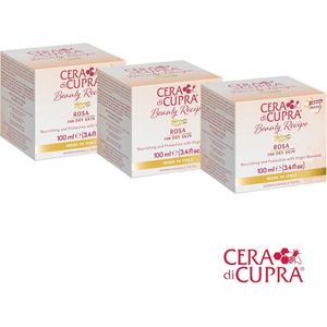 3 Stuks Cera di Cupra Rosa crème (pot) - De verzorgende anti-age dagcrème, met echte Cupra bijenwas, voor een perfecte, wat drogere en normale huid. Ook geschikt voor mannen bijvoorbeeld na het scheren.
