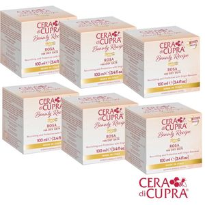 6 Stuks Cera di Cupra Rosa crème (pot) - De verzorgende anti-age dagcrème, met echte Cupra bijenwas, voor een perfecte, wat drogere en normale huid. Ook geschikt voor mannen bijvoorbeeld na het scheren.