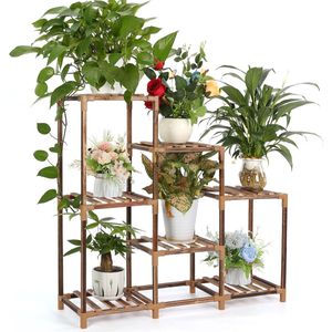 Plantenrek - Plantentafel - Voor Binnen en Buiten - 7 Niveaus - Bloemtrap - Hout