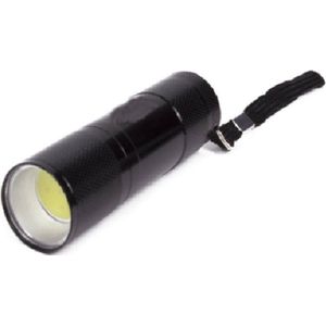 LED Zaklamp - Op Batterij - 2W - COB - Zwart - 700 Lumen - Compact - Aluminium - IP20