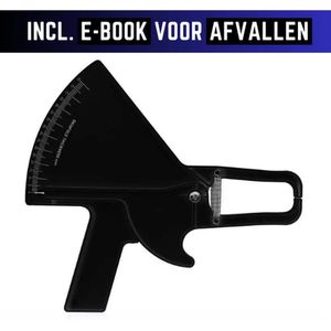 Professionele Huidplooimeter en Vetmeter - Nauwkeurige Lichaamsanalyse Tool voor Fitness en Gezondheid - Inclusief Handleiding en boekje over afvallen