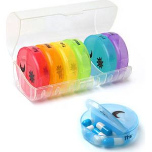 Plus Pillendoos 7 Dagen - Uitneembaar Pillendoosje - Medicijndoos met 14 Compartimenten - Medicijndoos met Stevige Sluiting - 2 Vakken per Dag - Transparant