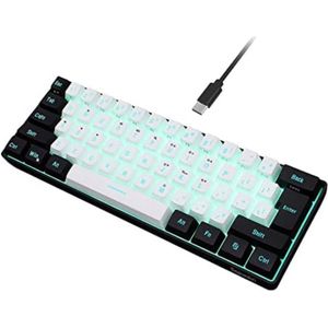 Gaming Toetsenbord - Mechanisch - Keyboard - LED-achtergrondverlichting - Ergonomisch - Wit - Zwart