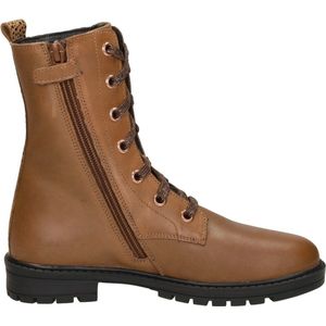 Keq - Veterschoen Hoog - Cognac - Casual Schoenen