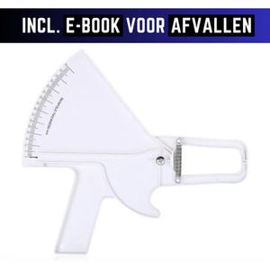 Professionele Huidplooimeter en Vetmeter - Nauwkeurige Lichaamsanalyse Tool voor Fitness en Gezondheid - Inclusief Handleiding en boekje over afvallen