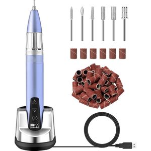 Elektrische nagelfrees - Professioneel - Accu - Draadloze manicure - Pedicureset - Nagelvijl - Touchscreen - Nagelfreessets - Blauw
