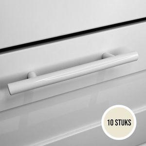 Handgreep Wit T-Greep - 10 Stuks - 128mm - RVS - Keukengreep - Handgrepen - Meubelgreep