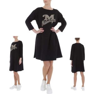 Sweat jurk motorcycle strass steentjes zwart XL/XXL