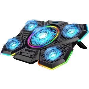 Laptopkoeler - Anti-slip standaard - USB-poort - RGB Licht - 12-17 inch laptop