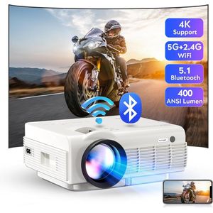 Beamer - 1080P - 16000 Lumen - Full HD - 5G WiFi Bluetooth Beamer - Mini LED Projector - Home Cinema Projector - HDMI - USB