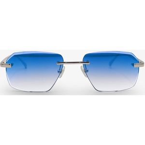 Lanoux Eyewear - Randloze Zonnebril - 18K Goud - Sancy Diamant Cut Onyx Blue | Unisex Zonnebril | Randloos | UV400-bescherming