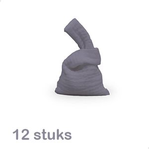 12 stuks Trendy Tetra Zakjes – Knot Bags – Kleur Magnolia – Accessoire tasje - Bedankje – Doopsuiker - Traktatie