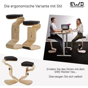 EWD Ergonomic Wood Design Bureaukruk ergonomisch hout [in hoogte verstelbaar]