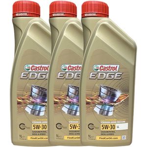 Castrol Edge Titanium 5w30 LL Longlife olie - 4-takt motor - 3 x 1 liter