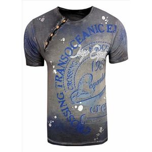 Rusty Neal - Heren T-Shirt - Antraciet - Zachte Stof - Italianstyle