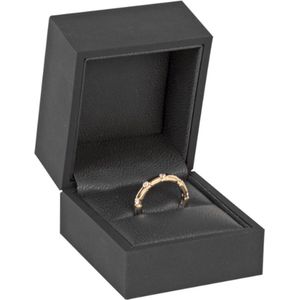 Oirlv Roze PU-lederen ringendoos, voor bruiloft, voor 2 ringen, aanzoek, verloving en jubileum