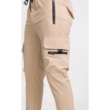 Zayne Milano - Heren Joggingbroek - Zakken Op De Zijkant Met Rits - Beige - Stijlvol