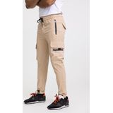 Zayne Milano - Heren Joggingbroek - Zakken Op De Zijkant Met Rits - Beige - Stijlvol