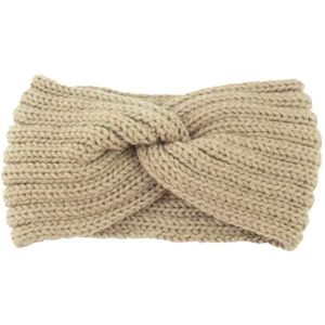 Haarband twist kabel | beige camel | Bandana | Elastisch | gebreid