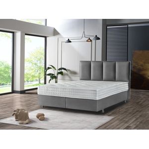 Liparis - Bella boxspring set met opbergruimte - 160 x 200 - Grijs