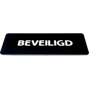Deurbordje met Tekst beveiligd - Zwart/wit met ronde letter - Formaat 150mm x 50mm x 1,6mm - zelfklevend | Luxe uiterlijk | Gratis Verzending | Namengigant