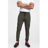 Zayne Milano - Heren Joggingbroek - Zakken Op De Zijkant Met Rits - Kaki - Stijlvol