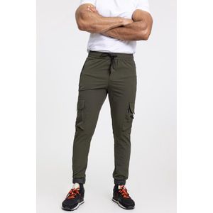 Zayne Milano - Heren Joggingbroek - Zakken Op De Zijkant Met Rits - Kaki - Stijlvol