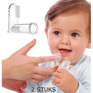 Baby silicone tandenborstel , vinger tandenborstel, baby/peuter, jongen meisje vingertandenborstel. 2 stuks.