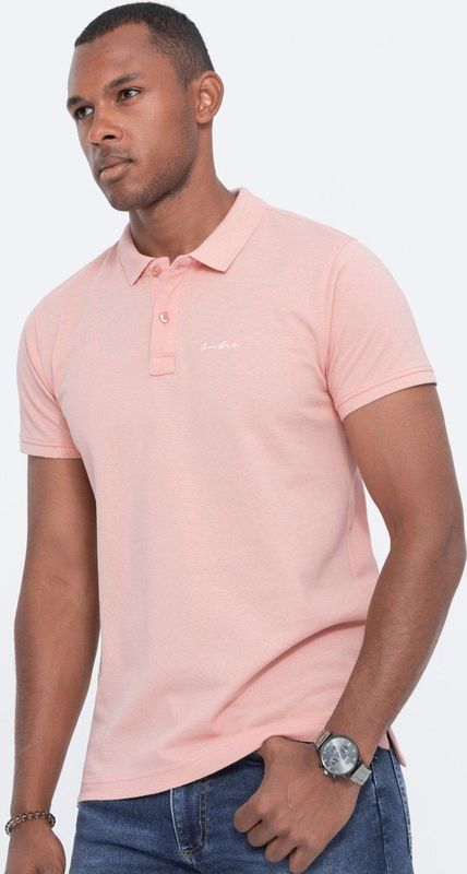 Ombre - Poloshirt - Roze - Katoen - Korte Mouw