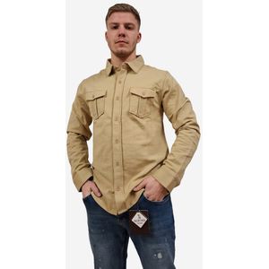 Indigo Denim - ID-031 - Overhemd - Camel - 50% Katoen 47% Polyester 3% Elastan