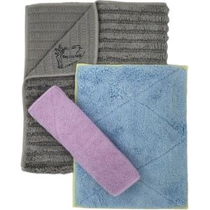 Originele Ferry Shiny World® Combi-set 1x Kristal Egeldoek + 2x Multi Duo-doek | poetsdoek | streeploos | zonder enig reinigingsmiddel | niet goed geld terug garantie | tot 600x uitwasbaar |