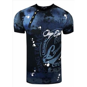 Rusty Neal - Heren T-Shirt - Zwart - Zachte Stof - Italianstyle