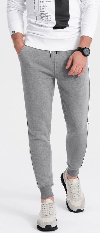Ombre - Joggingbroek - Grijs Melange - 65% Katoen 35% Polyester - Normal Fit