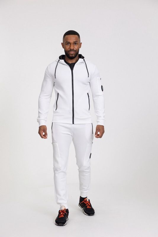 Zayne Milano - Joggingpak - Wit - Polyester/Elastan - Verstelbare Tailleband