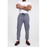 Zayne Milano - Heren Joggingbroek - Zakken Op De Zijkant Met Rits - Grijs - Stijlvol