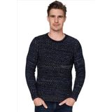 Rusty Neal - Overhemd - Marine Blauw - 97% Katoen 3% Lycra