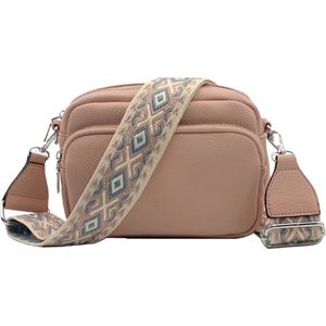 Dames Schoudertas Zalm Roze – Trendy Damestas – Bag Strap – Crossbody Tas - Leuke Schoudertas - Kleine Dames Schoudertasje