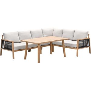 Garden Impressions - San Capri - Lounge Dining Set - Light Teak - Aluminium - 5-delig