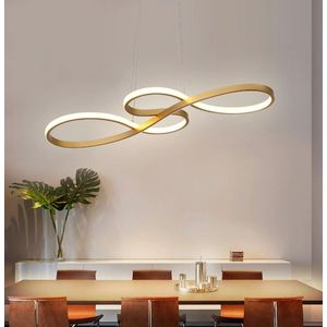 LuxiLamps - Hanglamp - Kroonluchter - Goud - Woonkamerlamp - Dimbaar Met Afstandsbediening - Moderne lamp - Eetkamer Lamp - LED Plafondlamp - Plafonniere