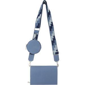 Dames Schoudertas Lichtblauw - Klein Tasje - Telefoontasje - Bag Strap Tassenriem