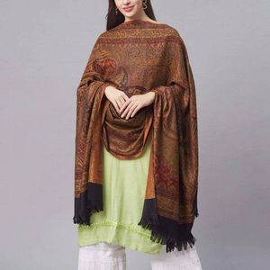 N3 Collecties Pashmina Silk-Sjaal: Bruin Zwart