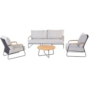 4 Seasons Outdoor Balade loungeset 4-delig - Verdi loungetafel Ø73 x 35 cm